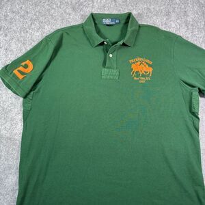 Polo Ralph Lauren Rugby Polo Shirt Mens 2XL Green New York NY Heavy Weight